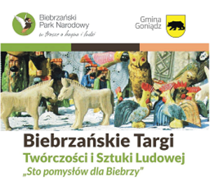 Plakat promujący biebrzańskie targi twórczości ludowej w goniądzu